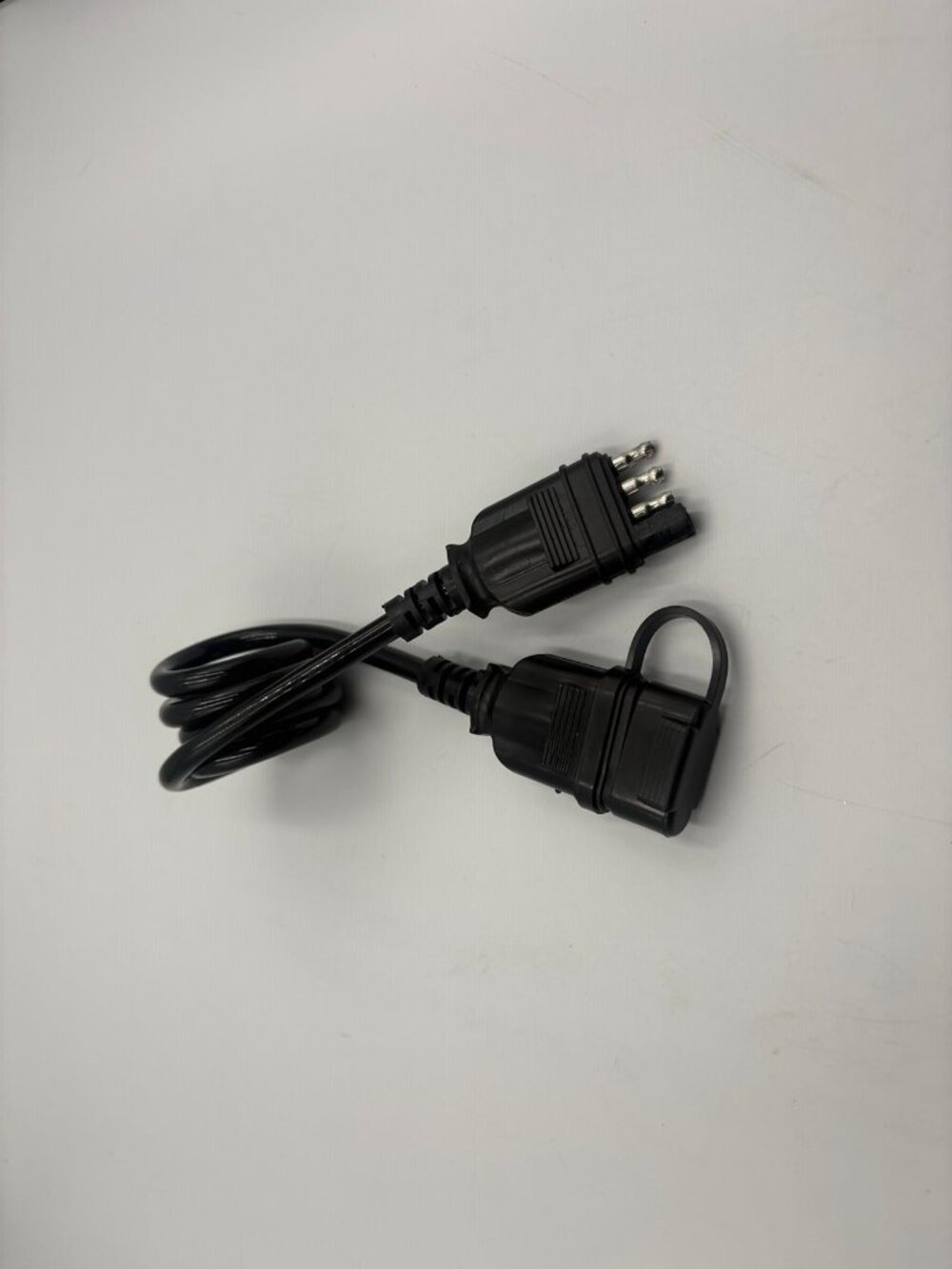 3-Pin Waterproof Power Extension Cable Male to Female Connector Black 3-Wire